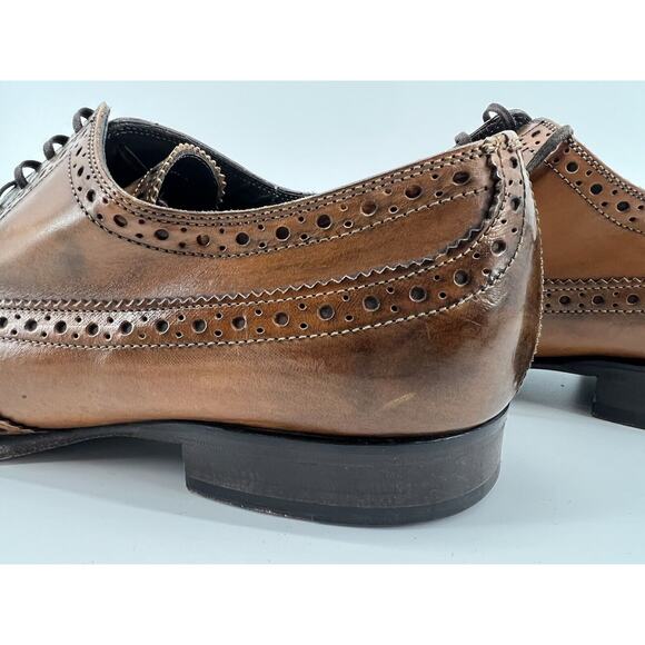 To Boot New York Viceroy Brogue Wingtip Leather Oxfords Cognac Brown Men’s 9.5 - Picture 10 of 12